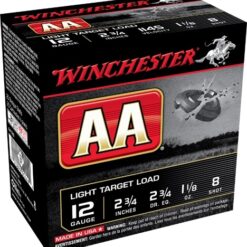 Winchester AA Light Target Load 12 Gauge, 2-3/4" 1-1/8 oz. #8 Shot, 25 Rounds AA128